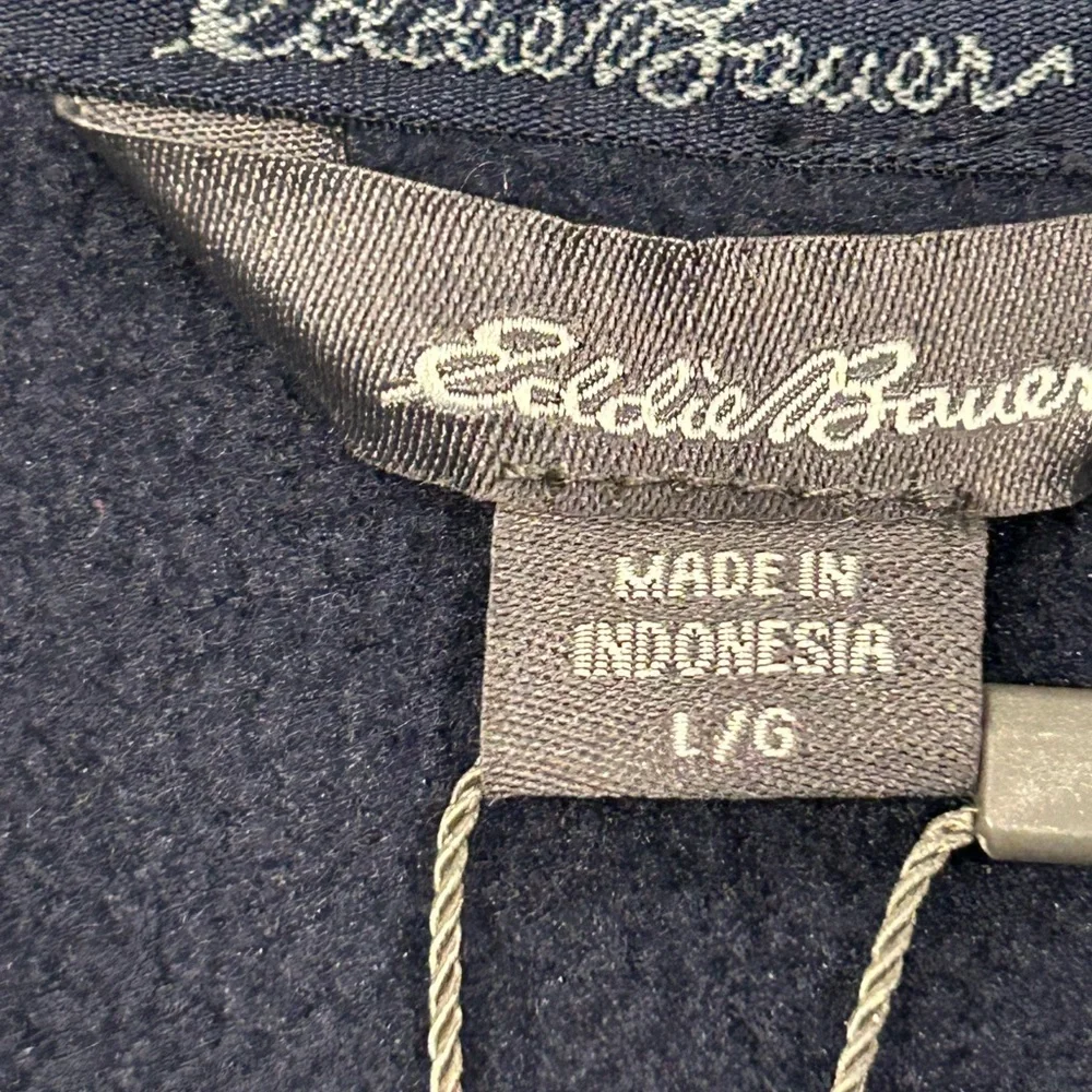 Eddie Bauer Blue and Gray Button-Up Pullover L NWT - Picture 5 of 7